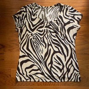 Worthington Short Sleeve Print Blouse